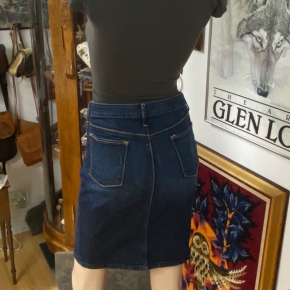 Denim Midi Skirt with Front Split - Picture 11 of 11